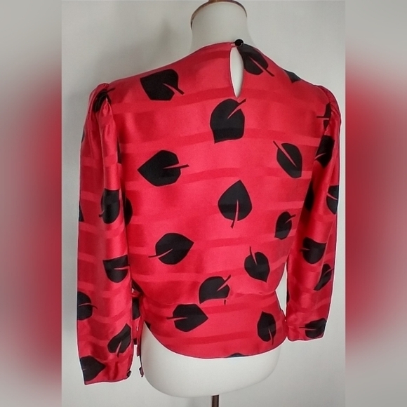 VINTAGE JACQUARD SILK BLOUSE - Picture 3 of 8